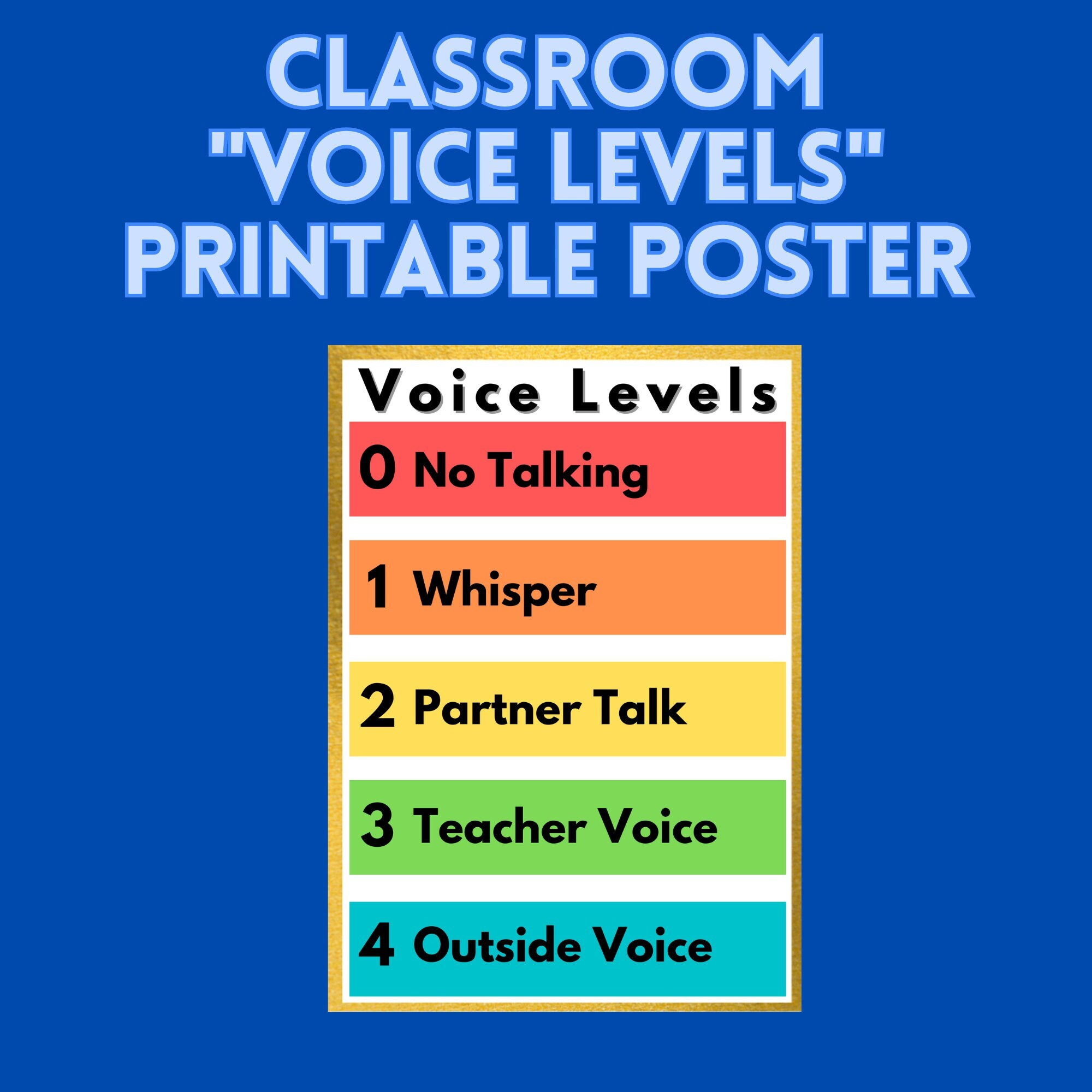 Printable &amp;quot;Voice Levels&amp;quot; Chart For Classrooms - Etsy within Classroom Volume Level Chart Printable