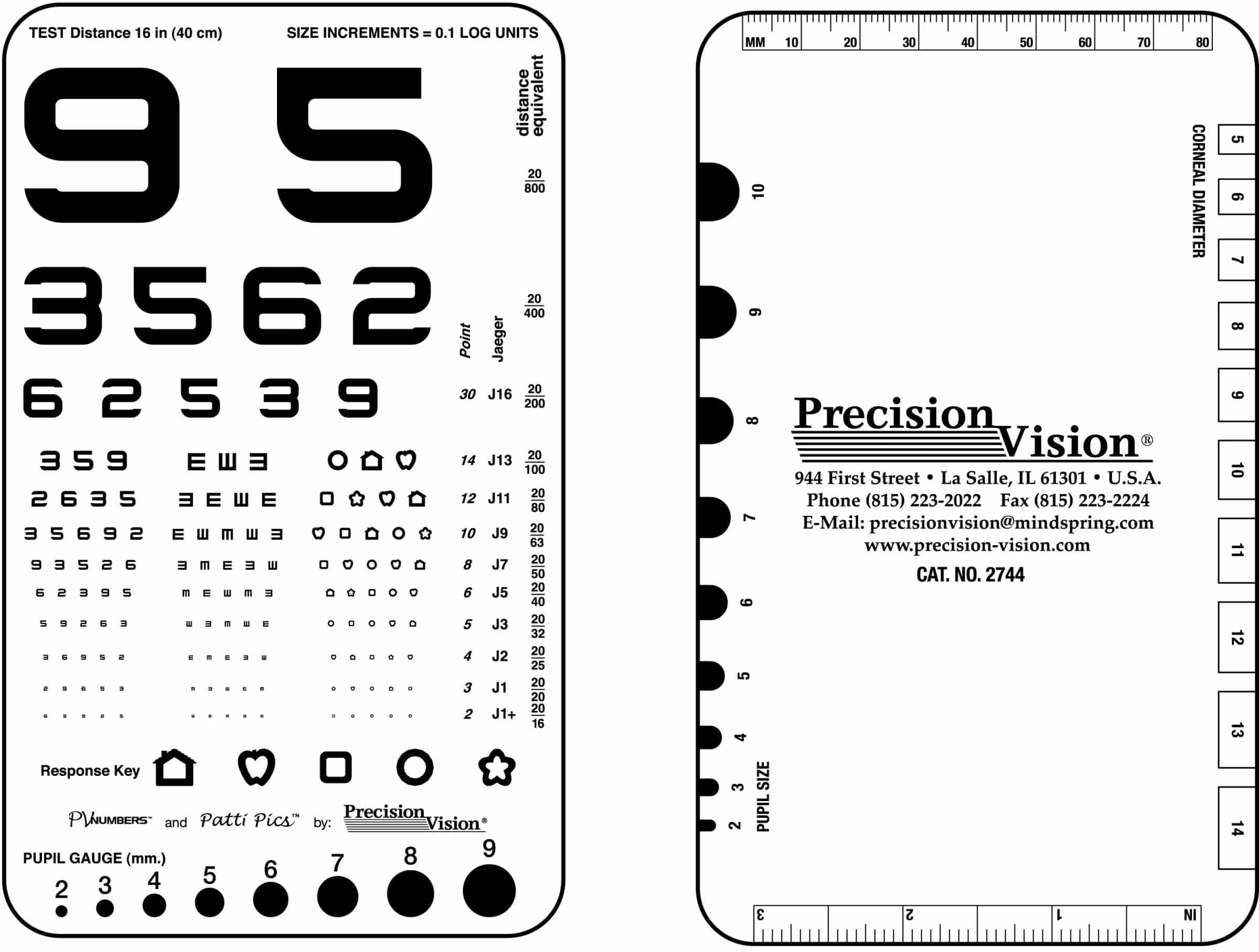 Pv Numbers, Patti Pics And Tumbling &amp;quot;E&amp;quot; Near Vision Card regarding Pupil Size Chart Printable