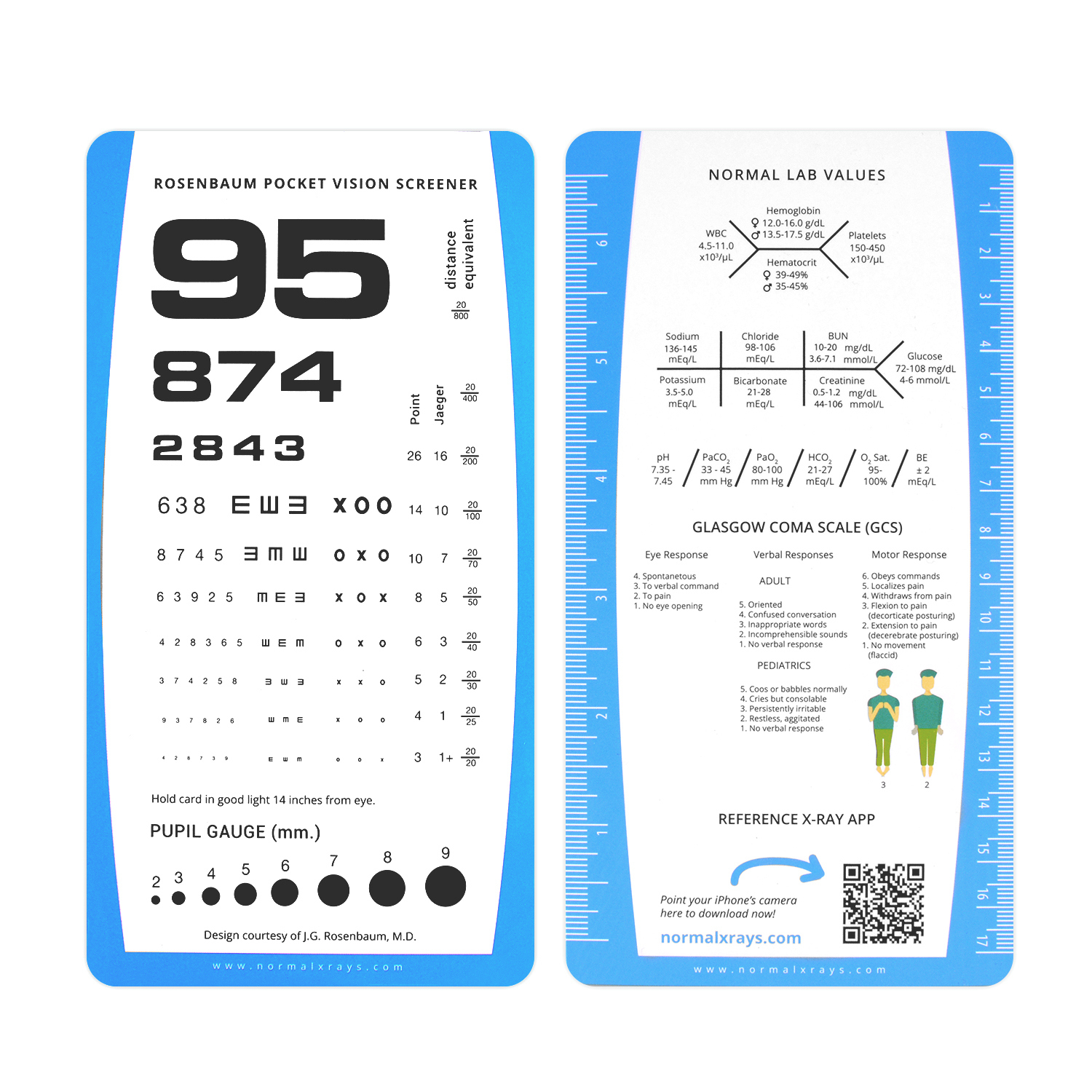 Rosenbaum Pocket Vision Screener - 14 Inches Visual Acuity Test for Rosenbaum Chart Printable