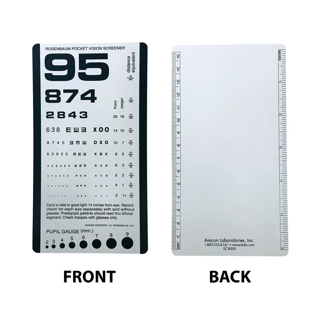 Rosenbaum Pocket Vision Screener | Amcon Labs in Rosenbaum Eye Chart Printable