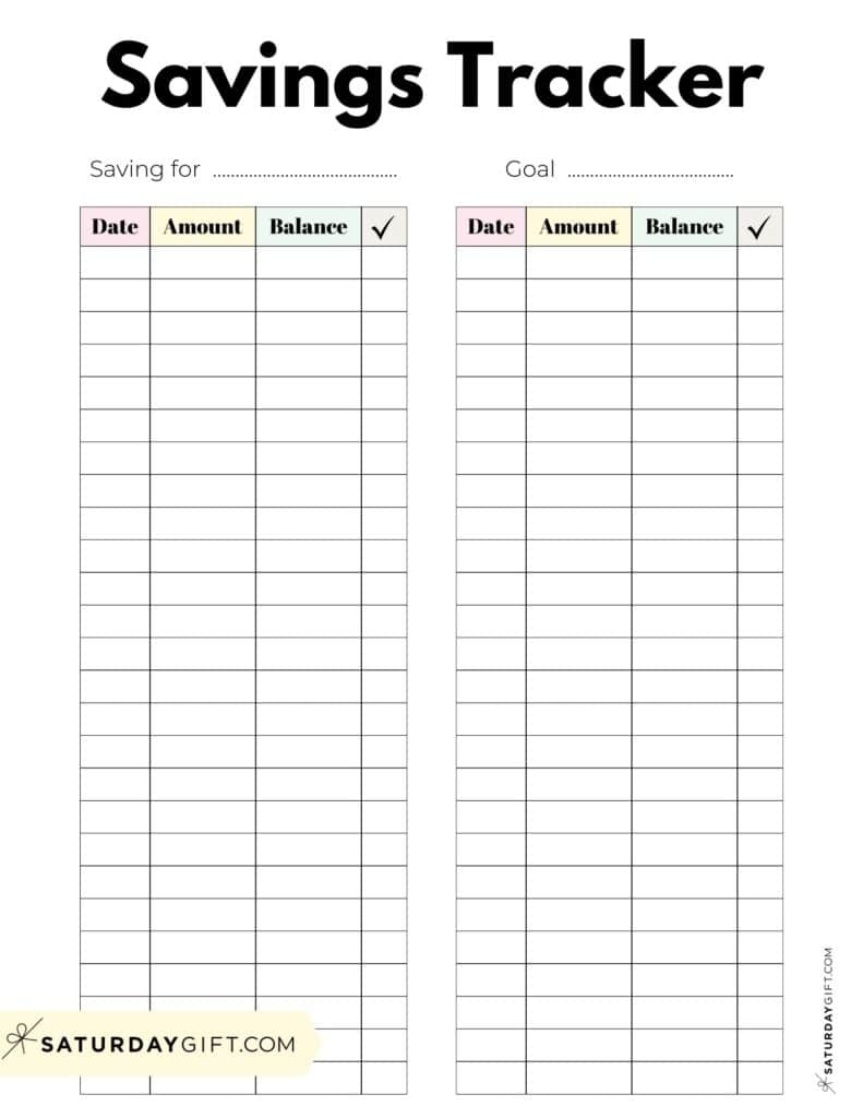 Savings Tracker Printable - 51 Cute &amp;amp; Free Templates throughout Money Saving Chart Printable Free