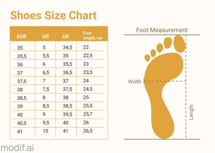 Shoe Chart Printable