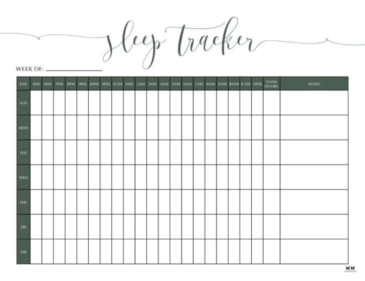 Sleep Chart Printable