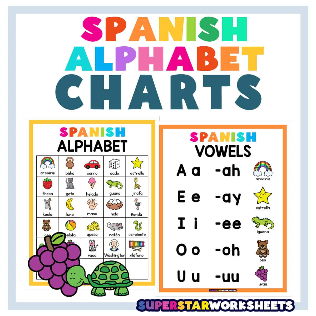 Spanish Alphabet Chart - Superstar Worksheets for Spanish Alphabet Chart Printable