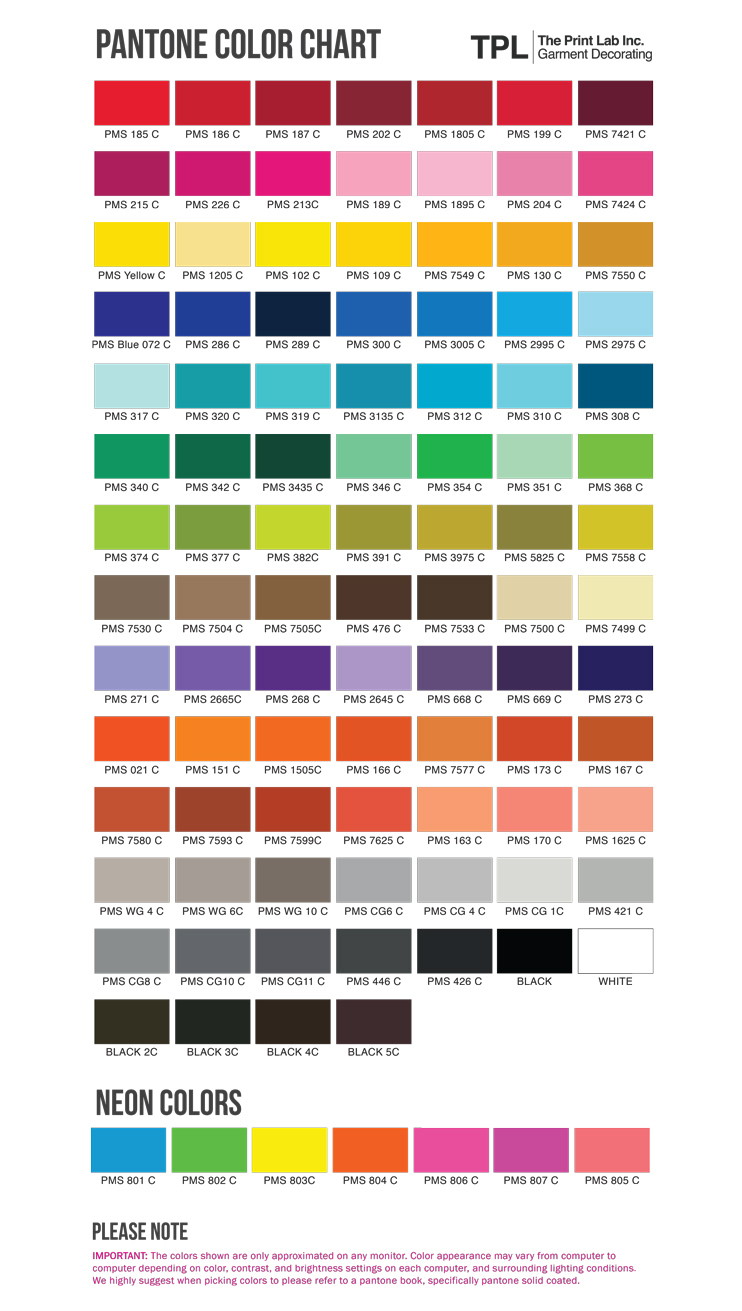 The Print Lab, Inc. - Pantone Color Chart - The Print Lab with regard to Pantone Color Chart Printable
