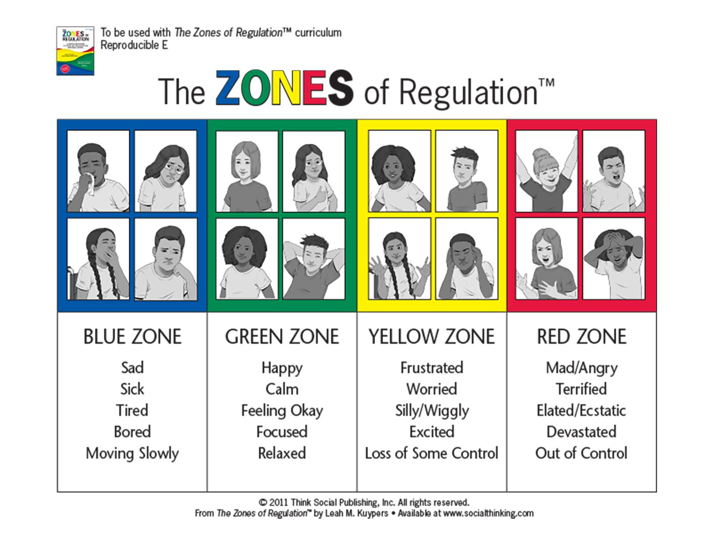 The Zones Of Regulation Free Stuff inside Zones Of Regulation Chart Printable