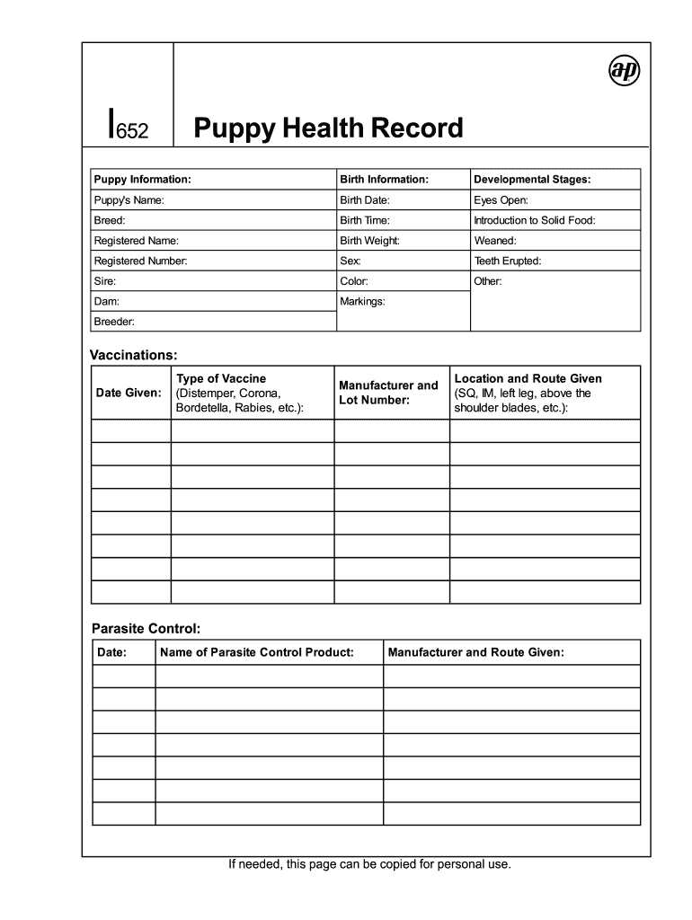 Vaccination Puppy Chart - Fill Online, Printable, Fillable, Blank pertaining to Puppy Vaccination Chart Printable Free