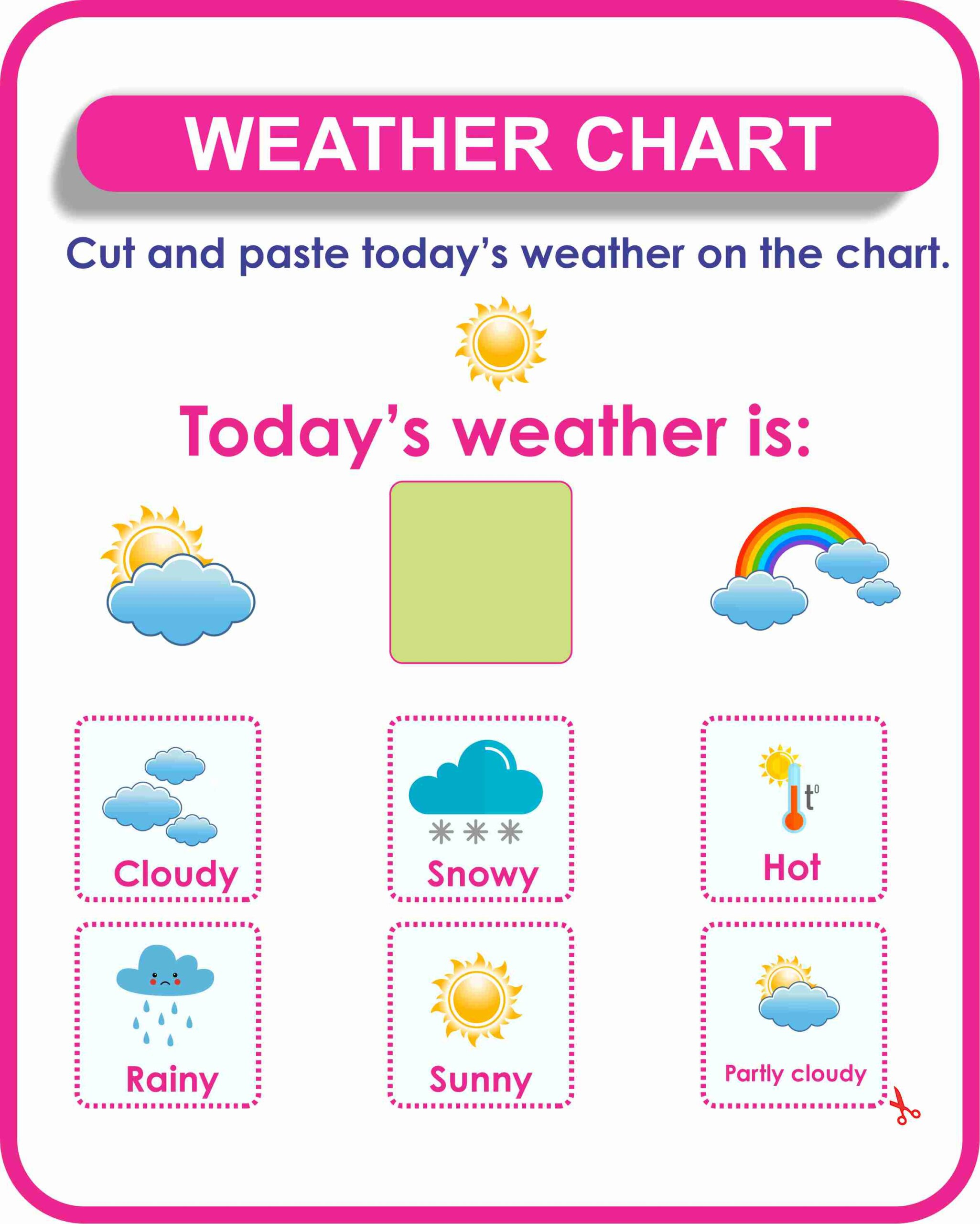 Weather Chart For Kids- Printable | Montessoriseries intended for Free Weather Chart Printable