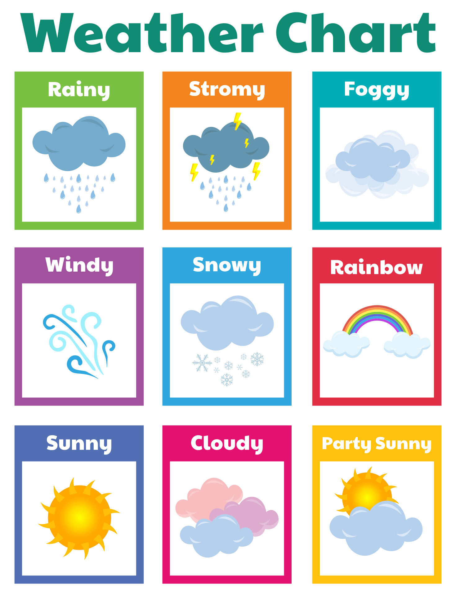 Weather Chart For Kindergarten - 10 Free Pdf Printables | Printablee for Free Weather Chart Printable