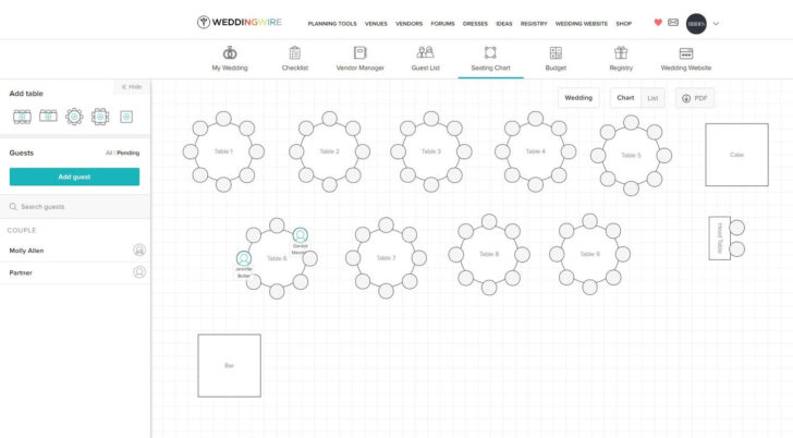 Wedding Seating Chart Printable