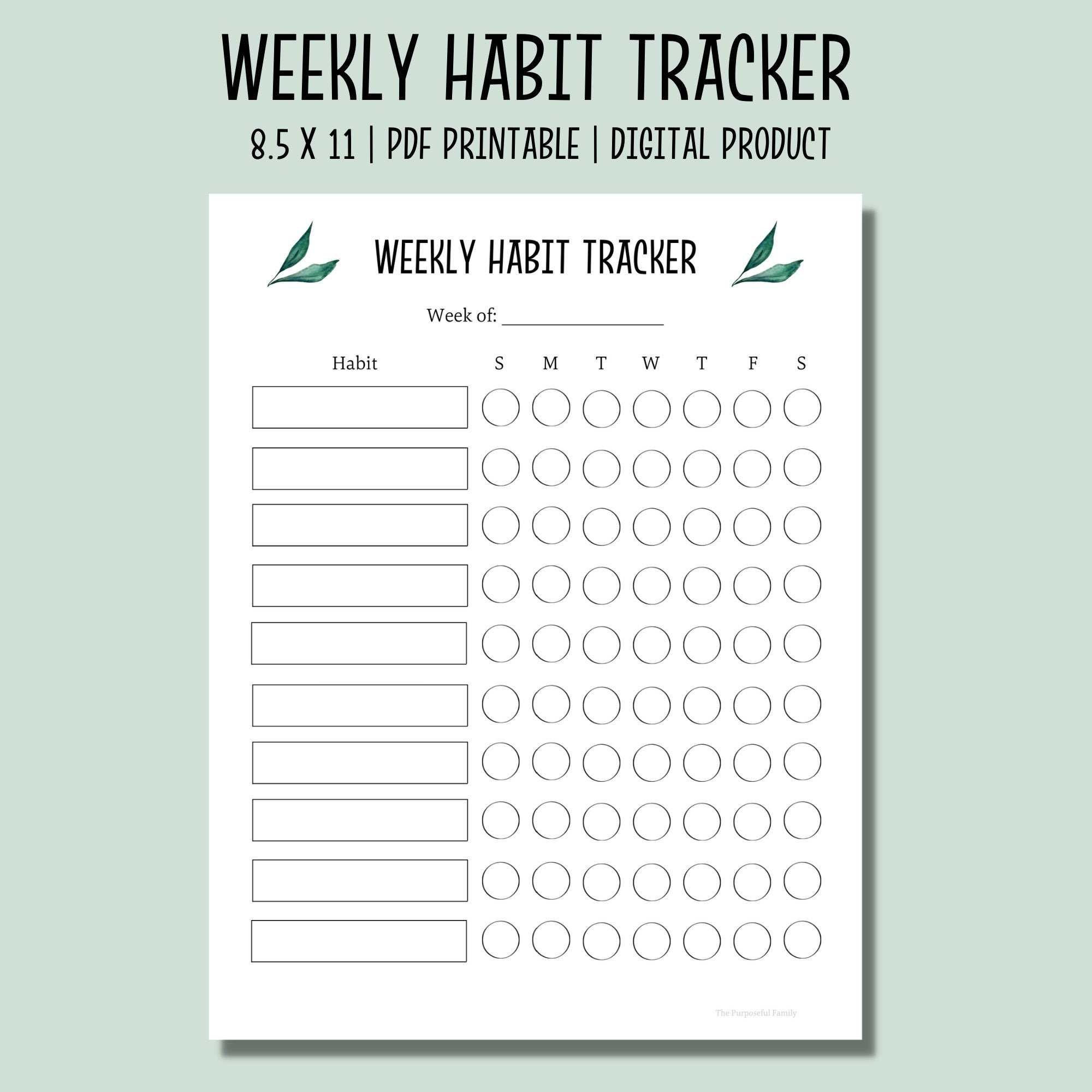 Wöchentlicher Habit Tracker Printable | Habit Tracker Chart regarding Habit Chart Printable