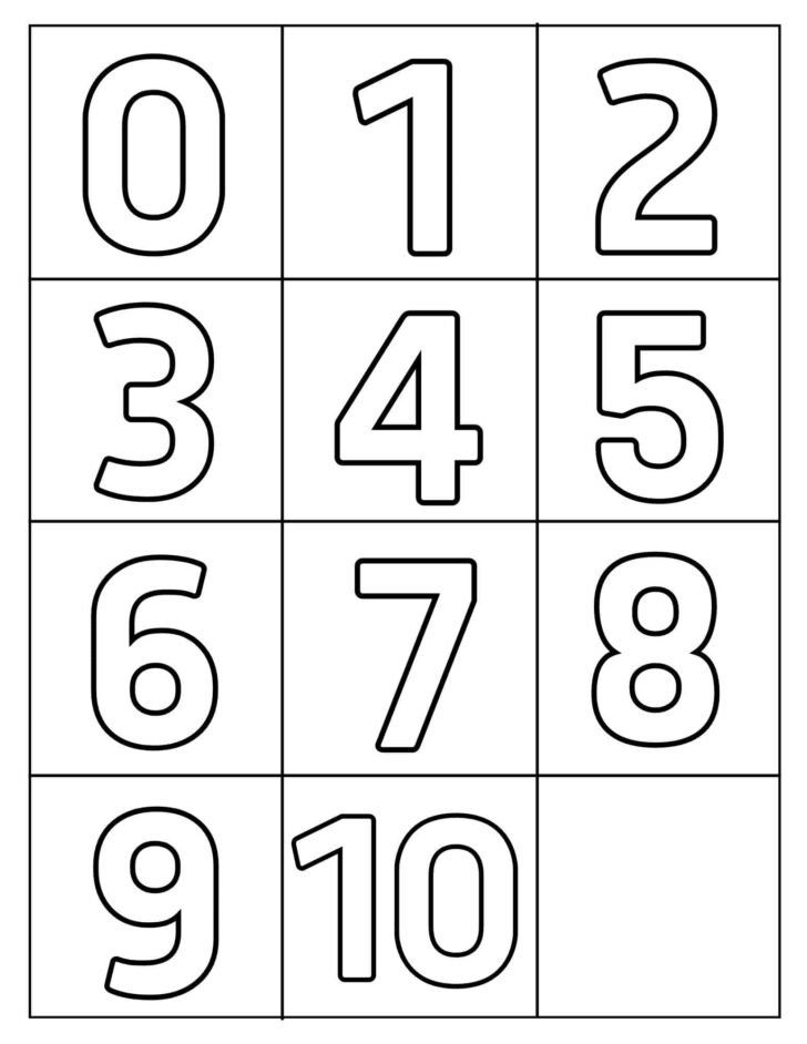 Free Printable 10 Inch Number Stencils