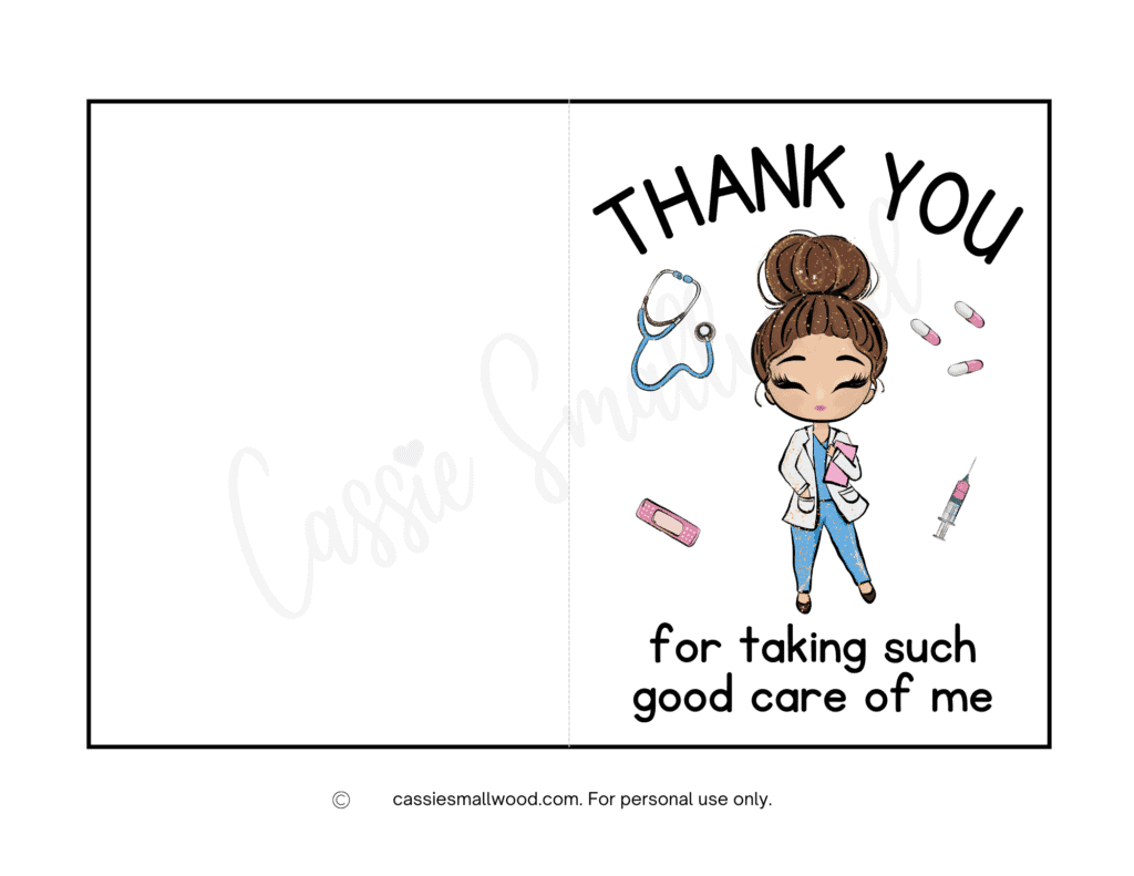 10 Cute Nurse Thank You Cards (Free Printable) - Cassie Smallwood pertaining to Free Printable Happy Nurses Day Cards