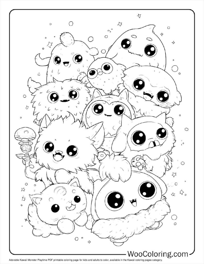 100+ Kawaii Coloring Pages (Free Pdf To Print) | Woo Coloring for Free Kawaii Printables