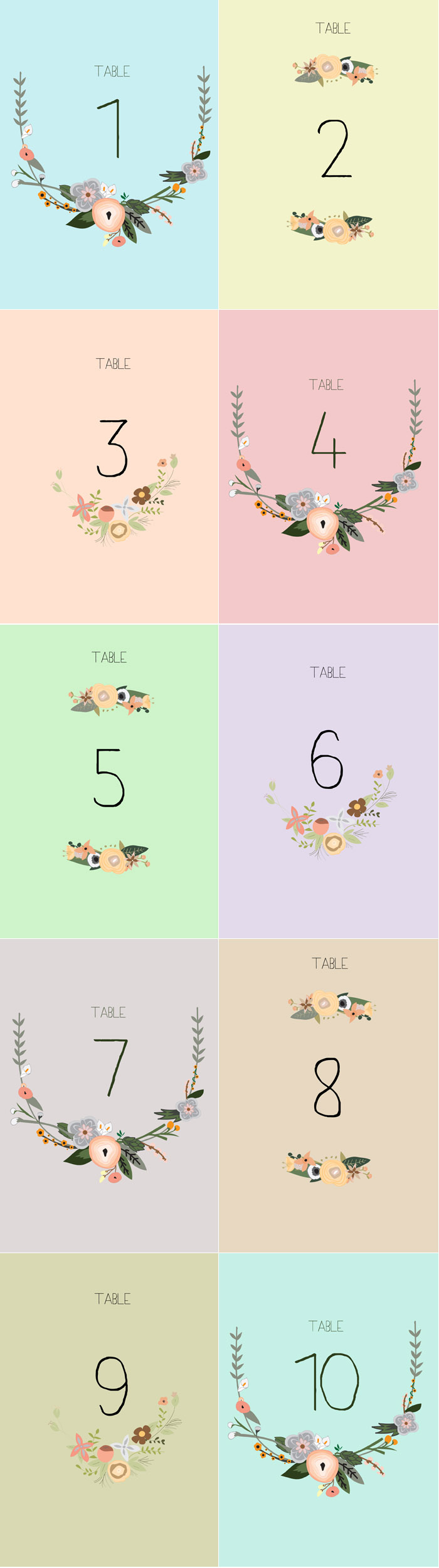 12 Free Printable Table Numbers pertaining to Downloadable Free Printable Table Numbers