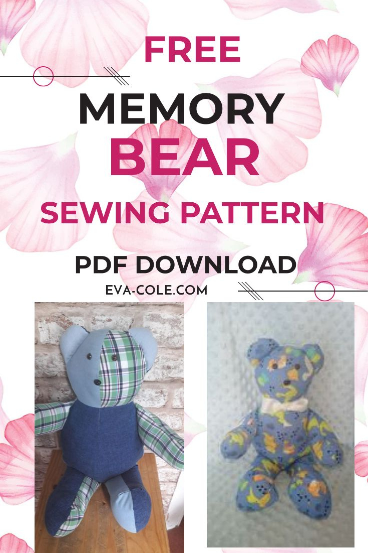 12 Memory Bears Ideas | Bear Patterns Free Sewing, Bear Patterns with Free Memory Bear Printable Pattern