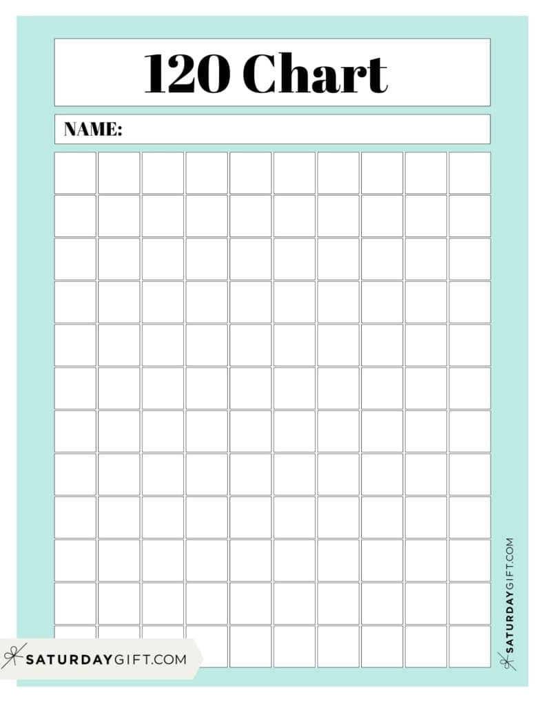120 Chart Printable - 16 Free Number Charts To 120 Worksheets with 1 120 Number Chart Printable
