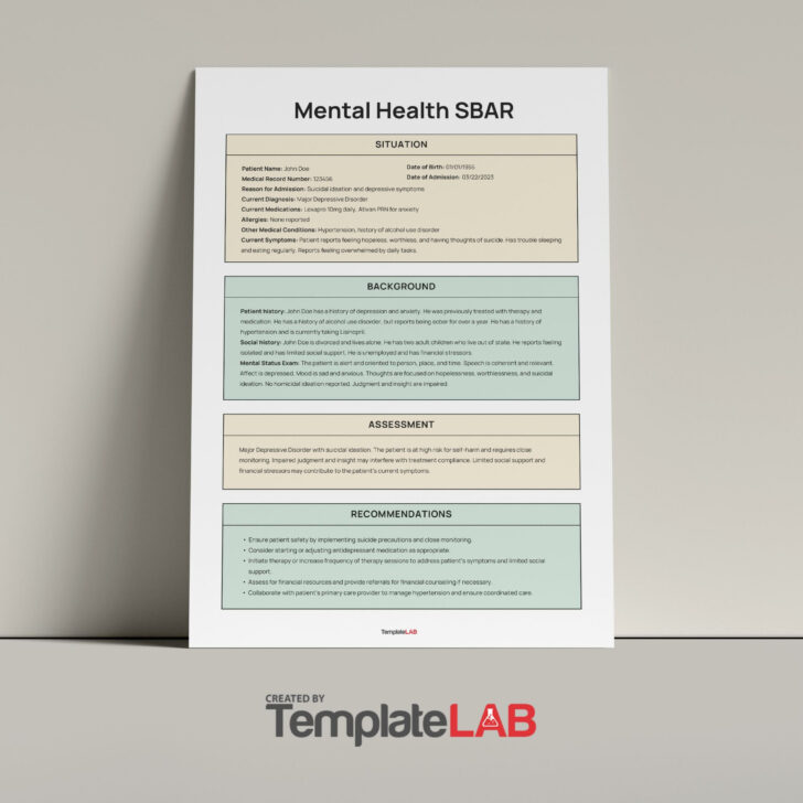 Free Printable Sbar Template
