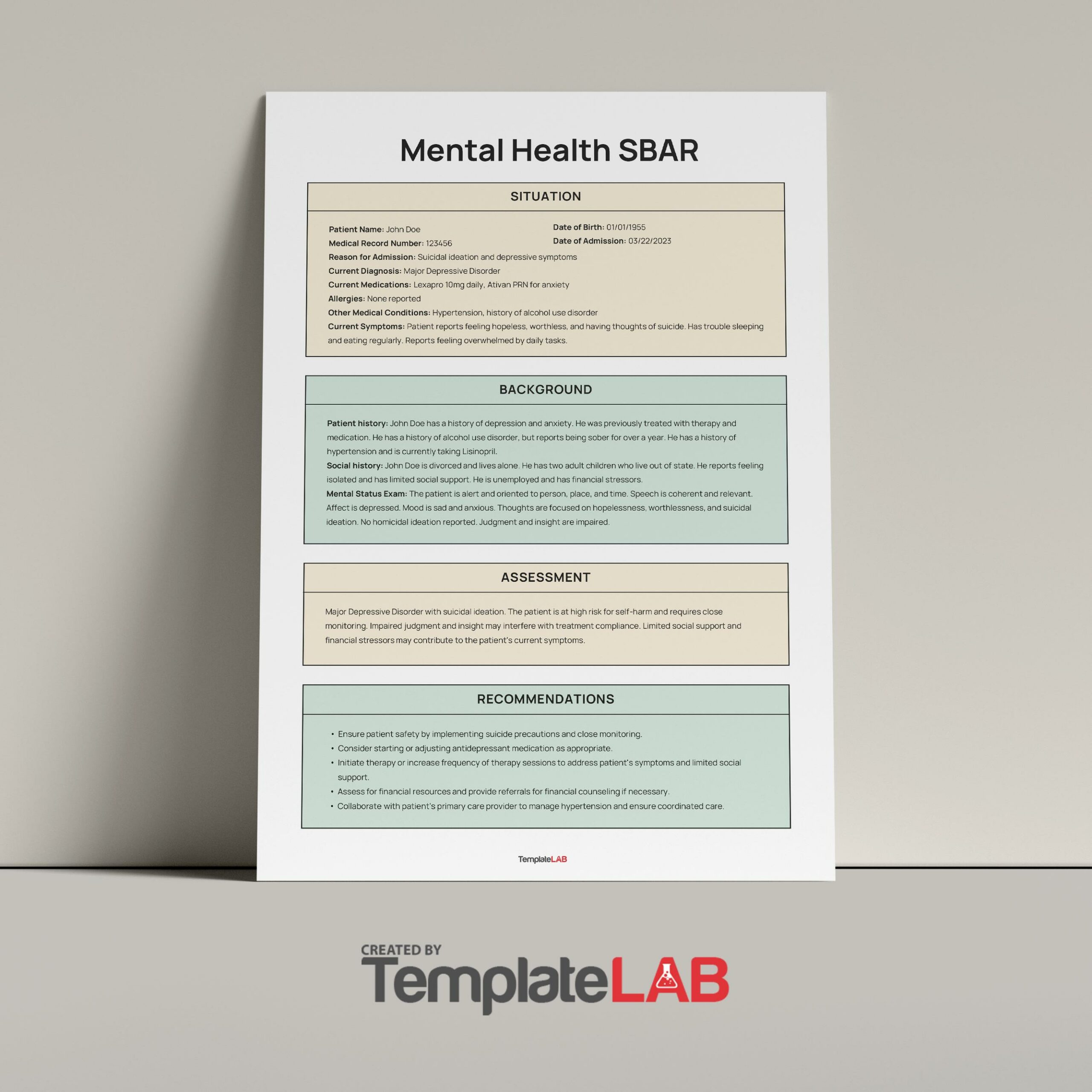 13 Blank Sbar Templates (Word, Pdf) ᐅ Templatelab with Free Printable Sbar Template