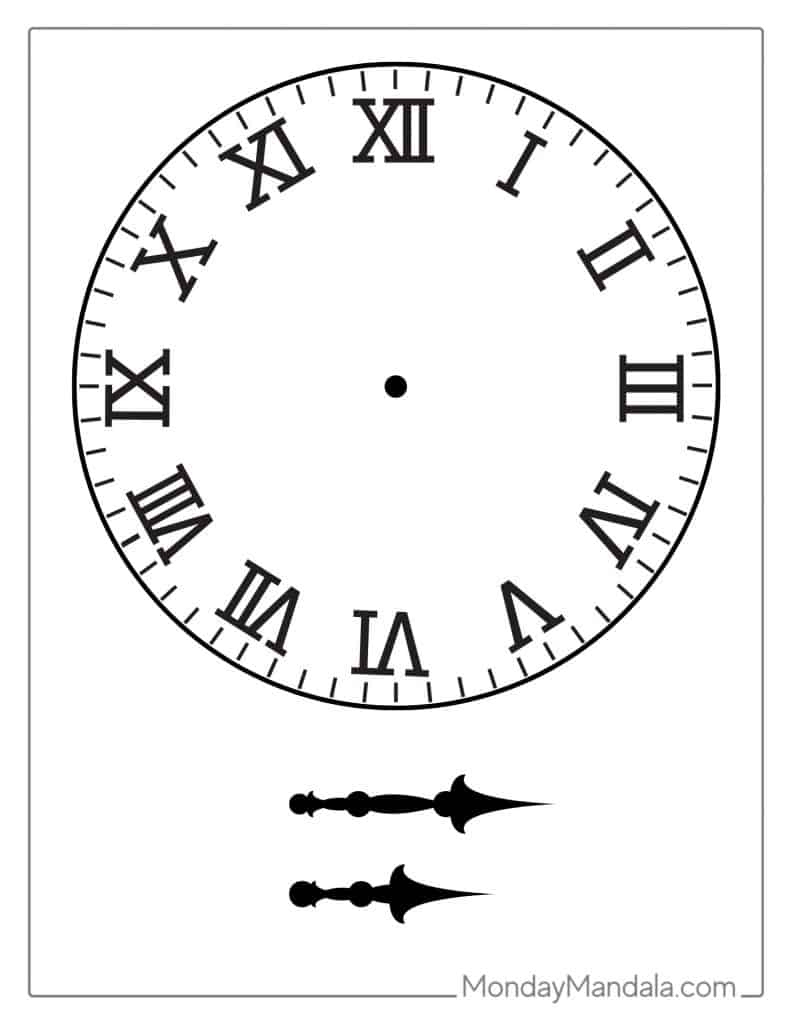 14 Printable Clock Faces (Free Pdfs To Download &amp;amp; Print) in Free Printable Clock Pattern