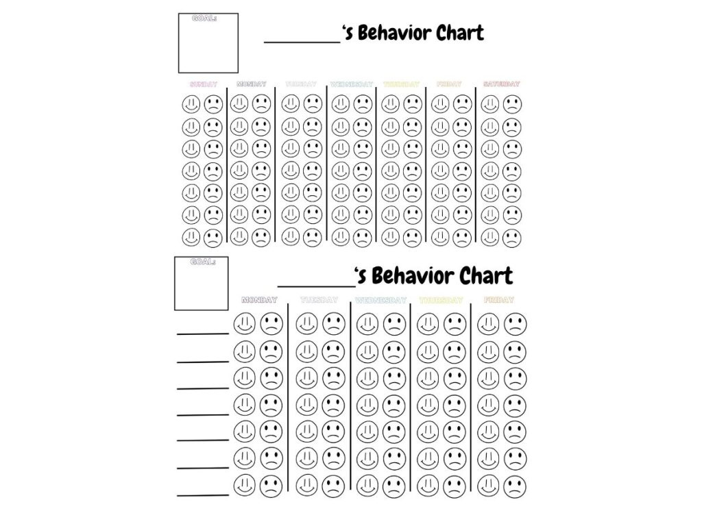 16 Helpful And Free Printable Behavior Charts for Smiley Face Behavior Chart Printable