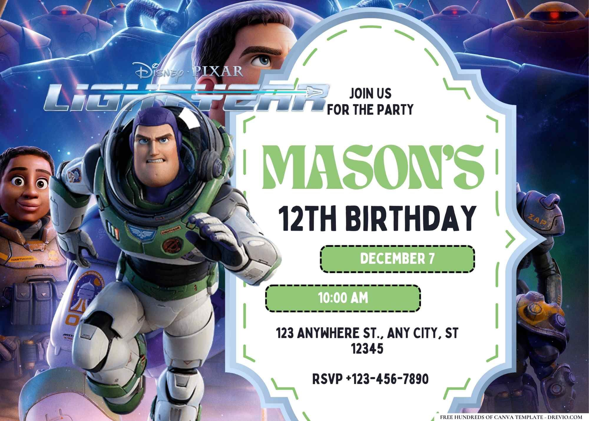 16+ Lightyear Birthday Invitation Templates with regard to Buzz Lightyear Birthday Card Free Printable