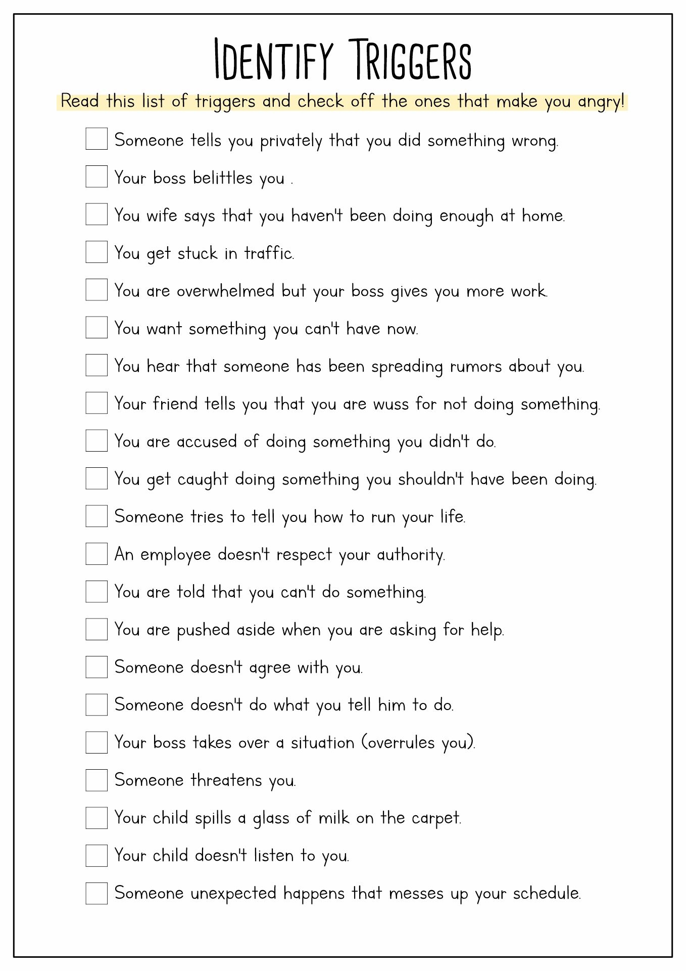 20 Anger Worksheets For Adults | Anger Worksheets, Anger in Free Printable Anger Management Activities For Adults