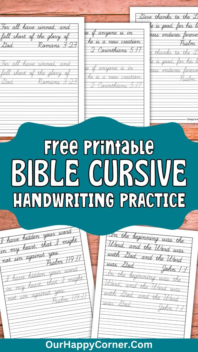 20 Bible Verse Cursive Writing Worksheets (Free Printables with regard to Free Printable Bible Verses For Handwriting and Copywork