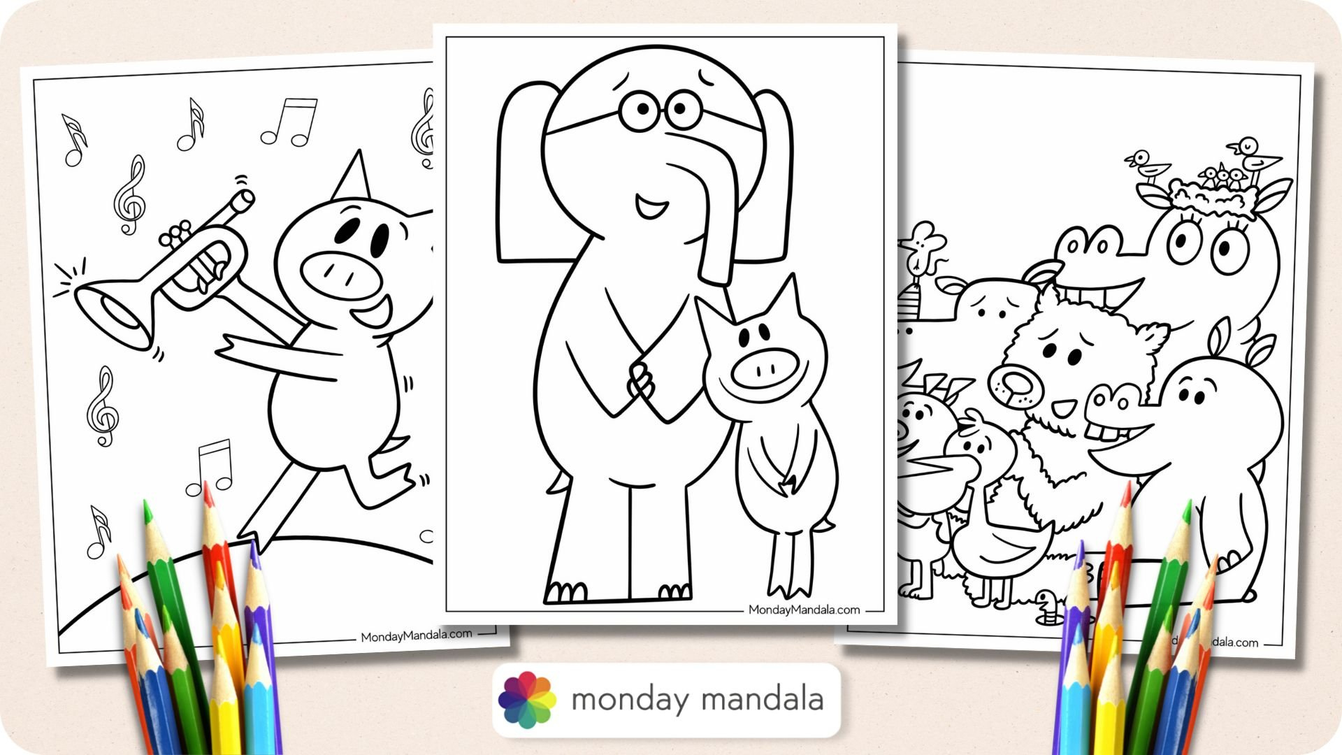 20 Elephant &amp;amp; Piggie Coloring Pages (Free Pdf Printables) with Elephant And Piggie Free Printables
