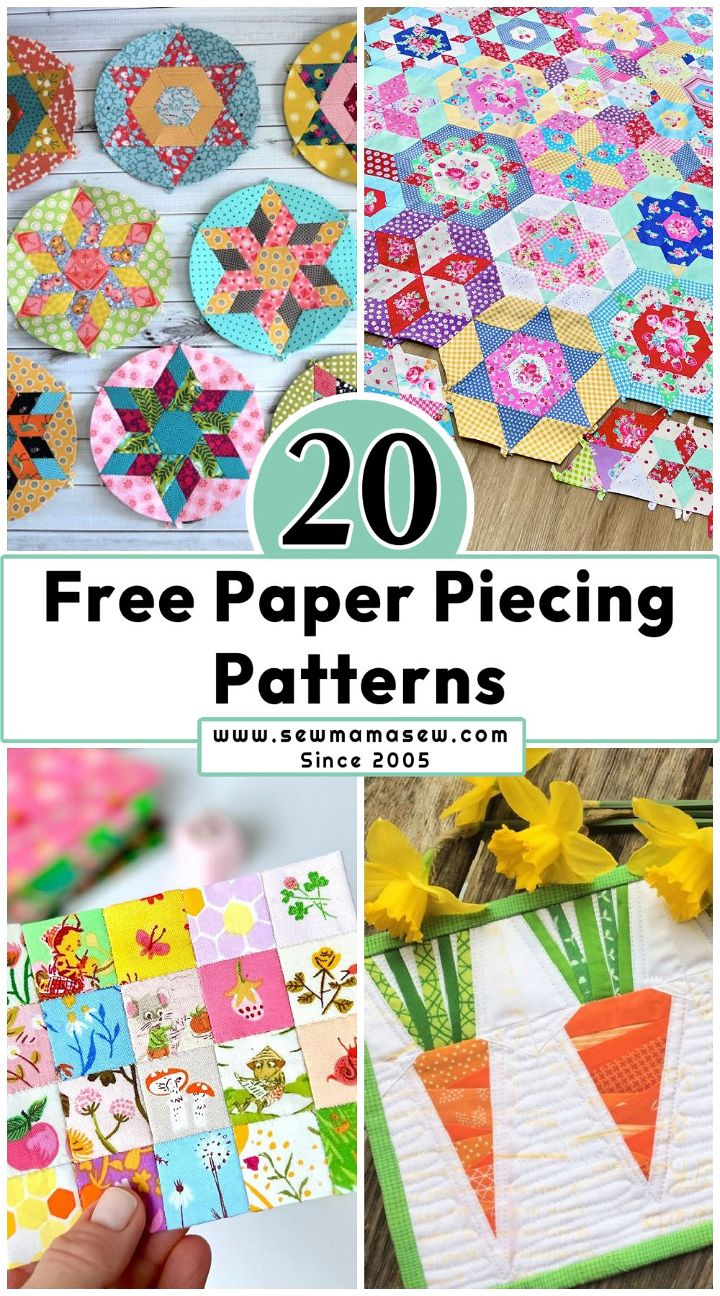 20 Free Paper Piecing Patterns (Epp And Fpp Patterns) - Sew Mama Sew intended for Free Printable Flower Paper Piecing Patterns For Quilting