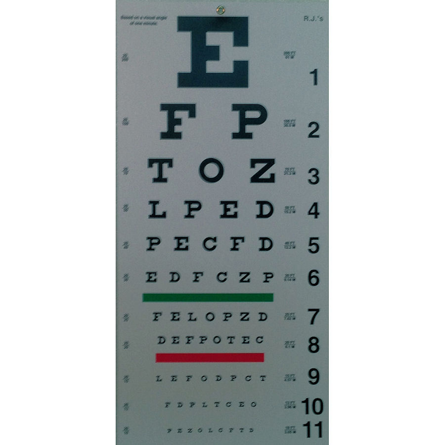 20 Ft. Snellen Eye Chart inside 20 Foot Eye Chart Printable