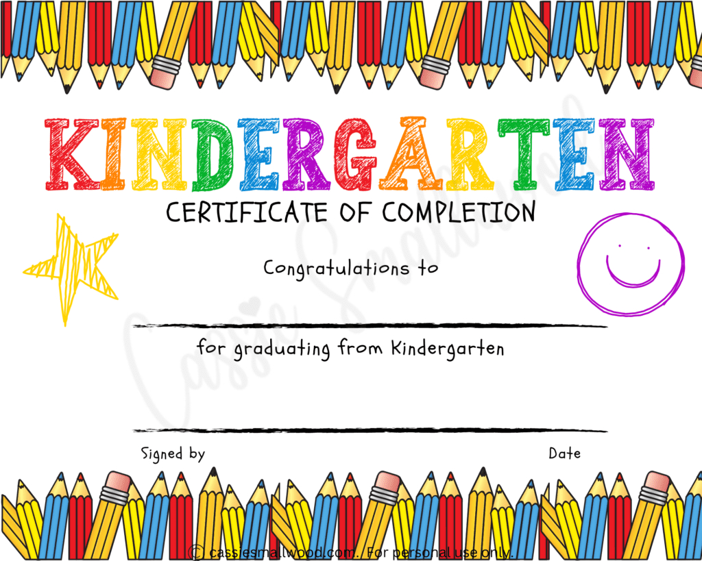 20 Preschool And Kindergarten Graduation Certificates (Free throughout Kindergarten Graduation Certificate Free Printable
