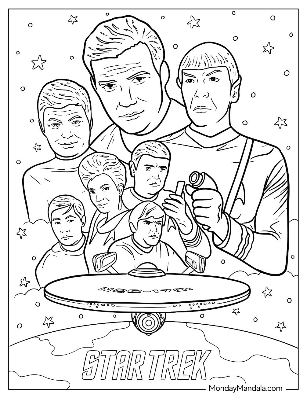 20 Star Trek Coloring Pages (Free Pdf Printables) inside Free Star Trek Printables