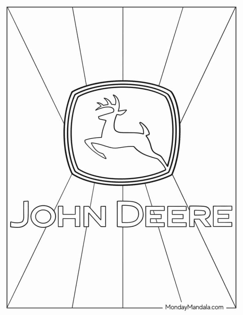 22 John Deere Coloring Pages (Free Pdf Printables) throughout Free Printable John Deere Logos