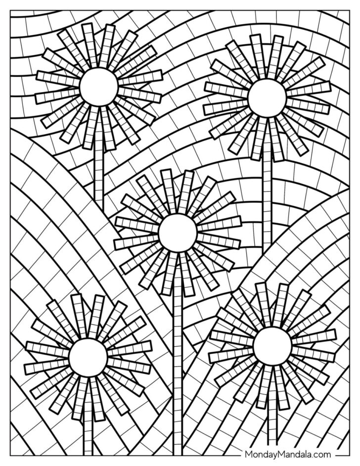 Printable Flower Mosaic Patterns