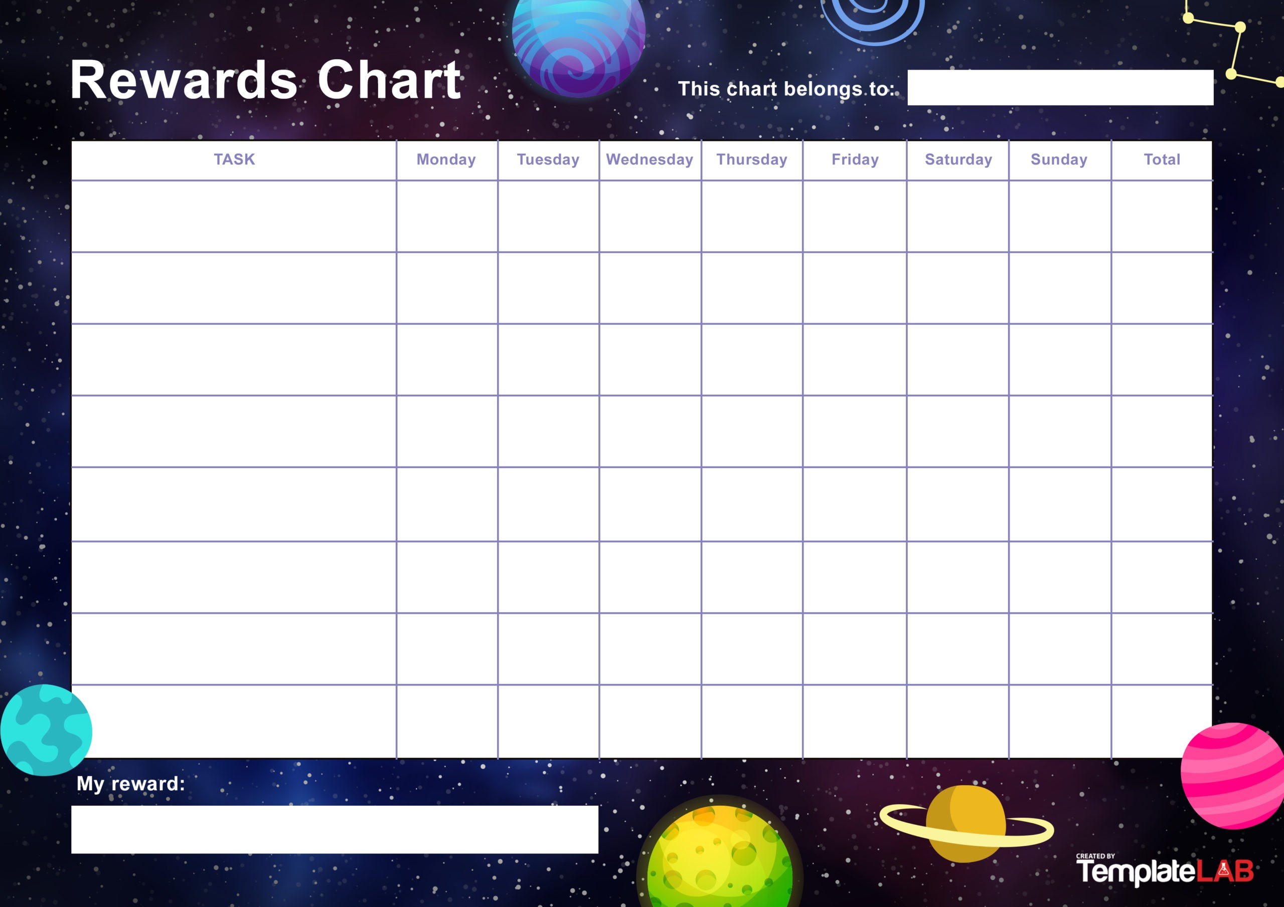 22 Printable Reward Charts For Kids (Pdf, Excel &amp;amp; Word) with Classroom Reward Chart Printable