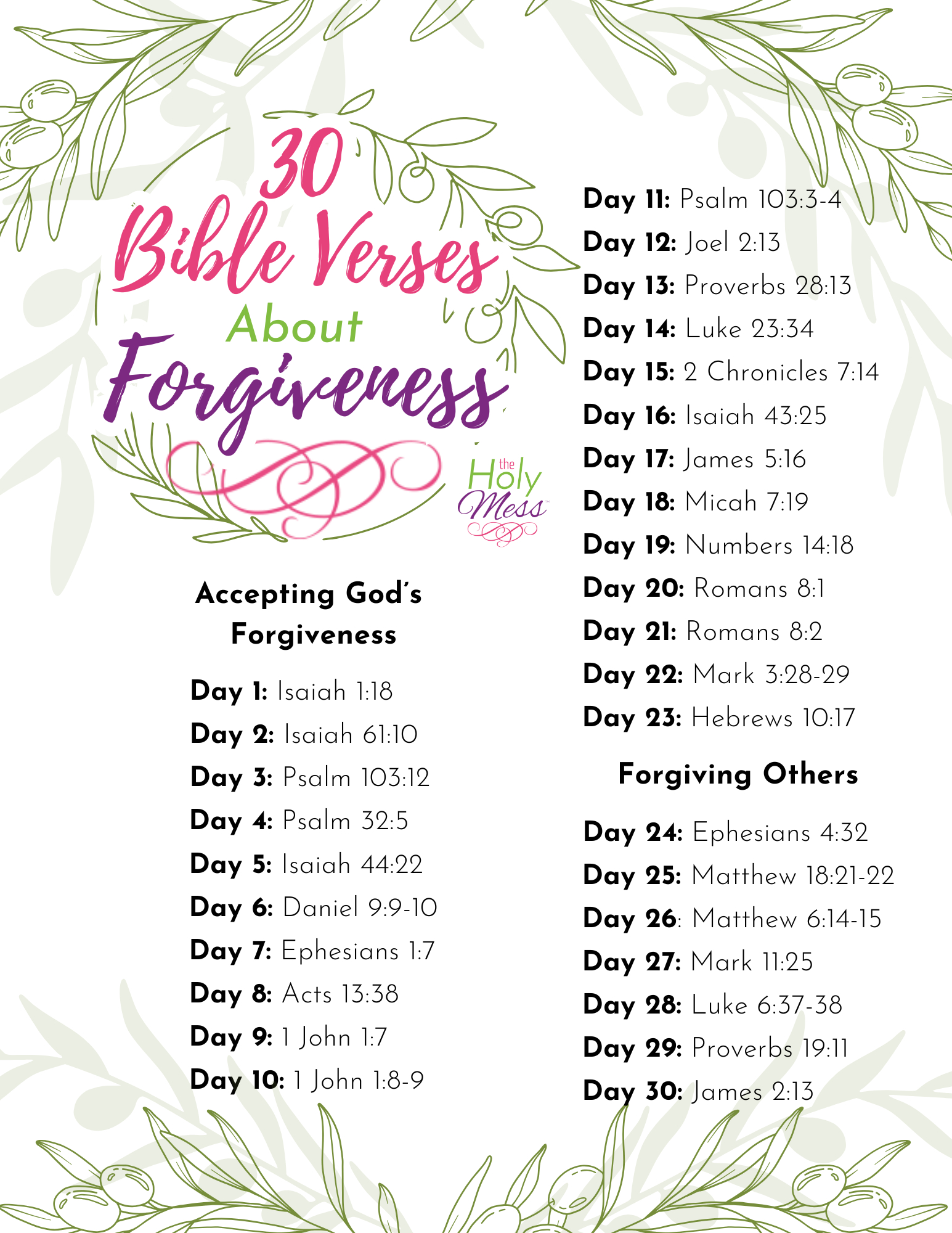 30 Healing Bible Verses On Forgiveness And Reconciliation with regard to Free Printable Bible Study On Forgiveness