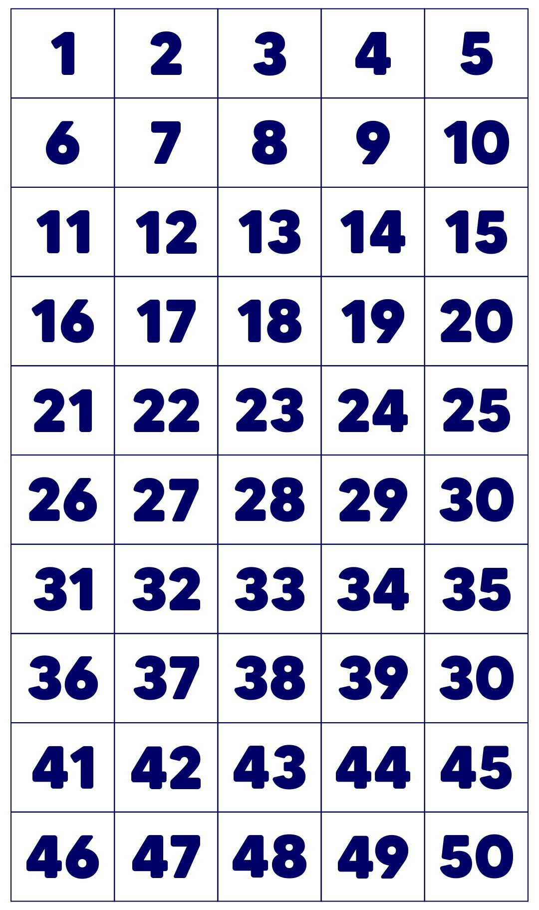 31 1St Grade Math Ideas | Printable Numbers, Numbers Kindergarten within Free Large Printable Numbers 1 50