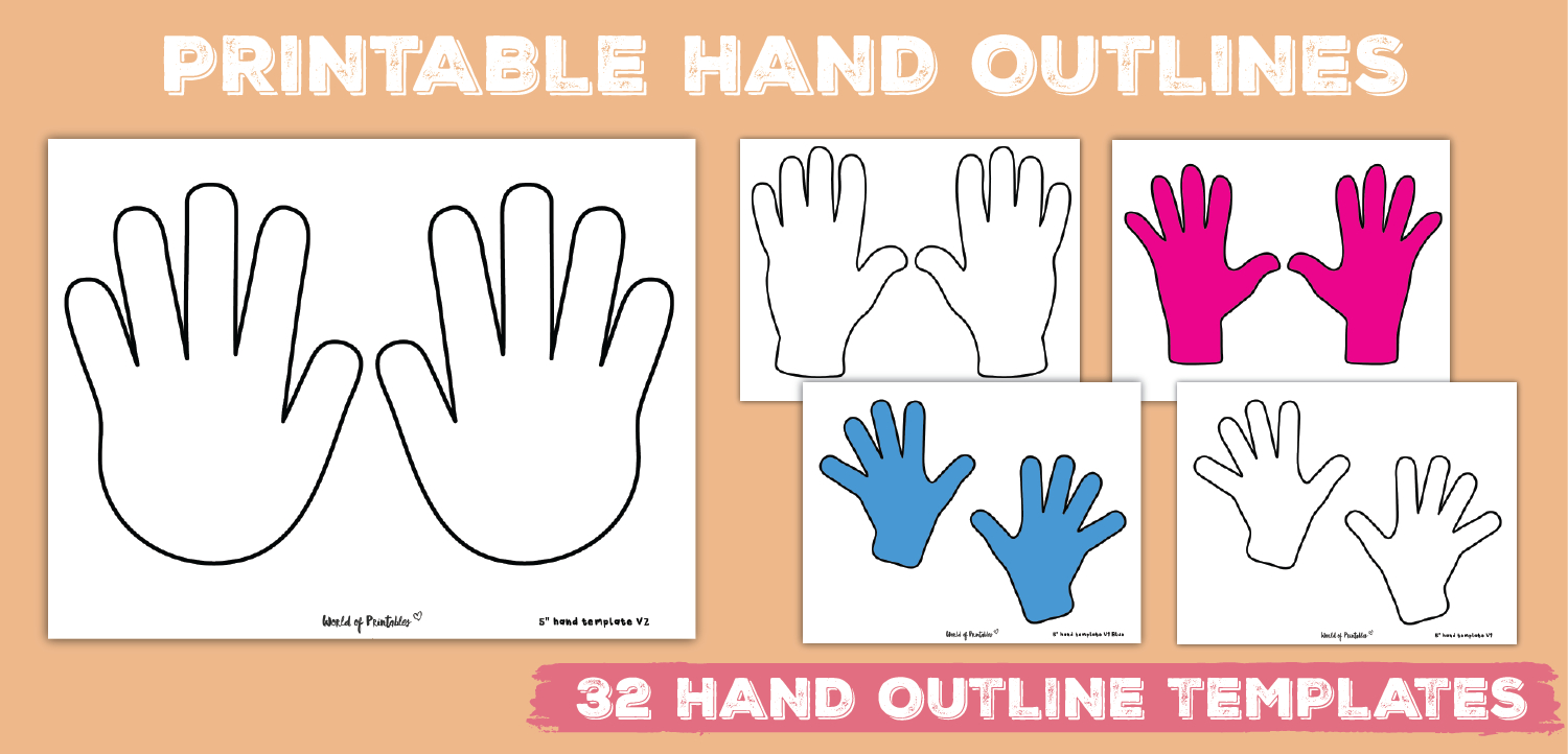 32 Hand Outline Printable Templates - World Of Printables within Free Printable Hand Template