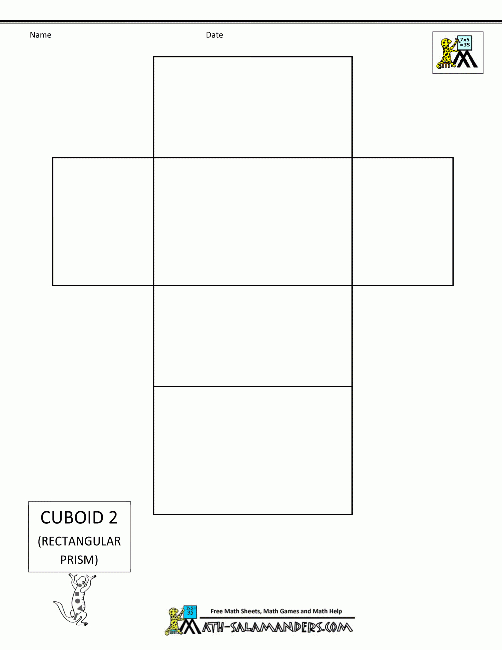 3D Geometric Shapes - Nets within Free Printable Nets