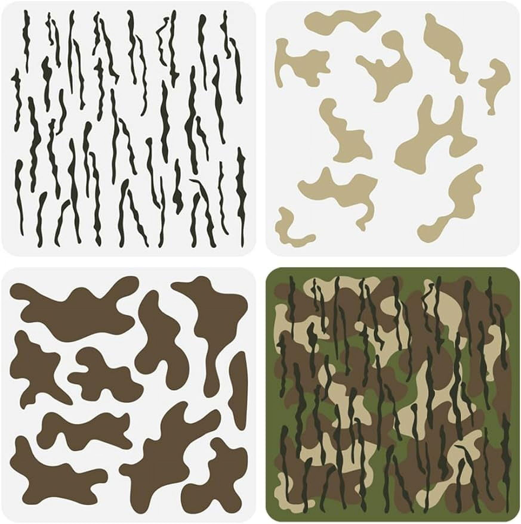 3Pcs Layered Camo Stencils Camo Painting Stencil Plastic regarding Free Printable Multicam Stencils