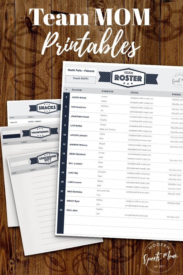 4 Free Printables For Team Moms - Modern Sports Mom in Free Team Mom Printables