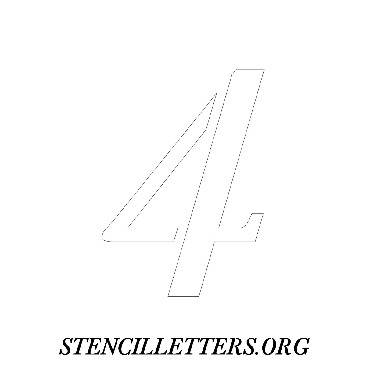 4 Inch Free Printable Individual 32 Italic Number Stencils throughout 4 Inch Printable Number Stencils