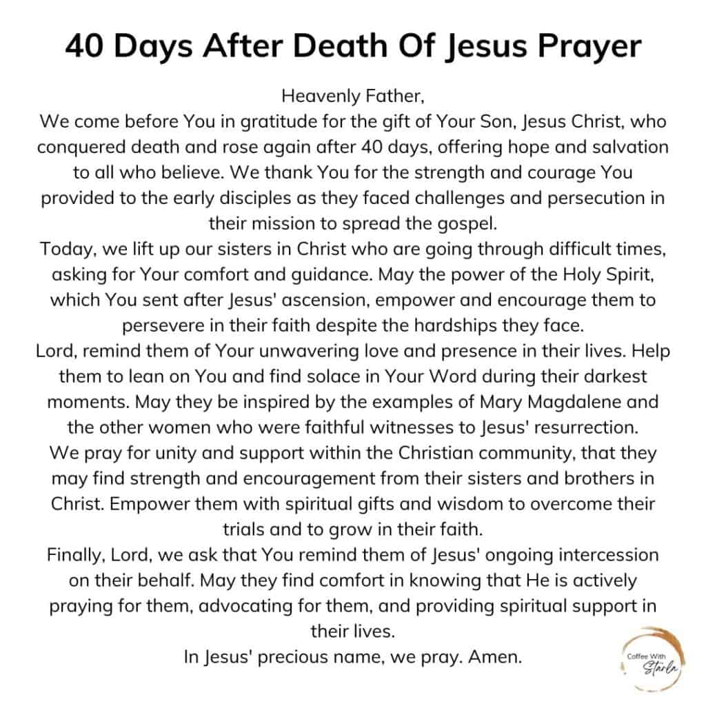 40 Days After Death - Jesus&amp;#039; Mission - Coffee With Starla regarding Free Printable 40 Days Prayer For The Faithful Departed