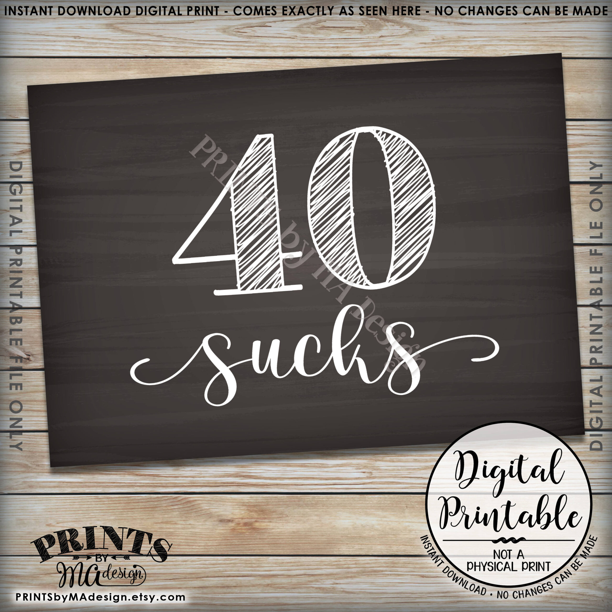 40Th Birthday Signs, 40 Sucks 40 Blows 40 Can Kiss It, Fortieth intended for 40 Blows Free Printable