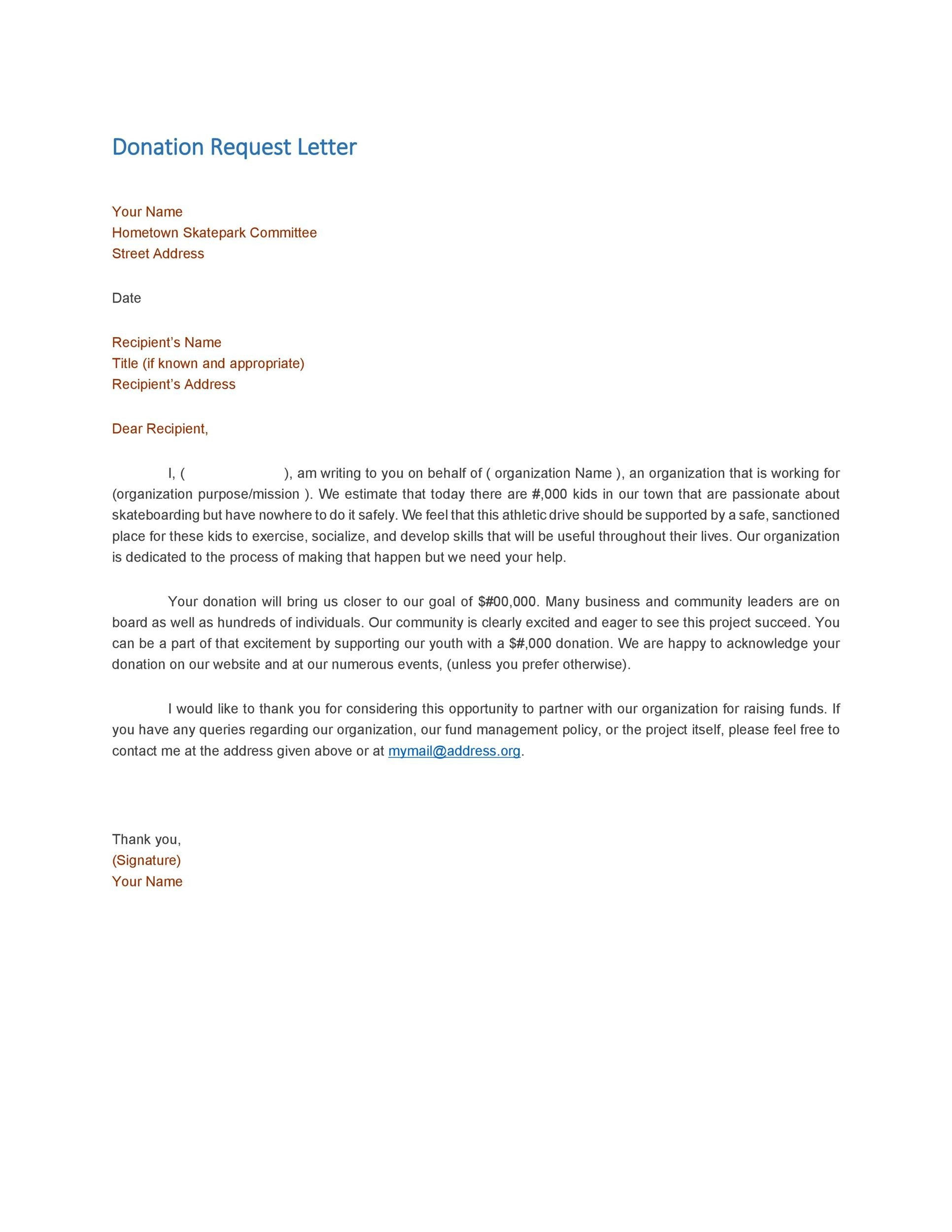 43 Free Donation Request Letters &amp;amp; Forms ᐅ Templatelab regarding Free Printable Donation Letters