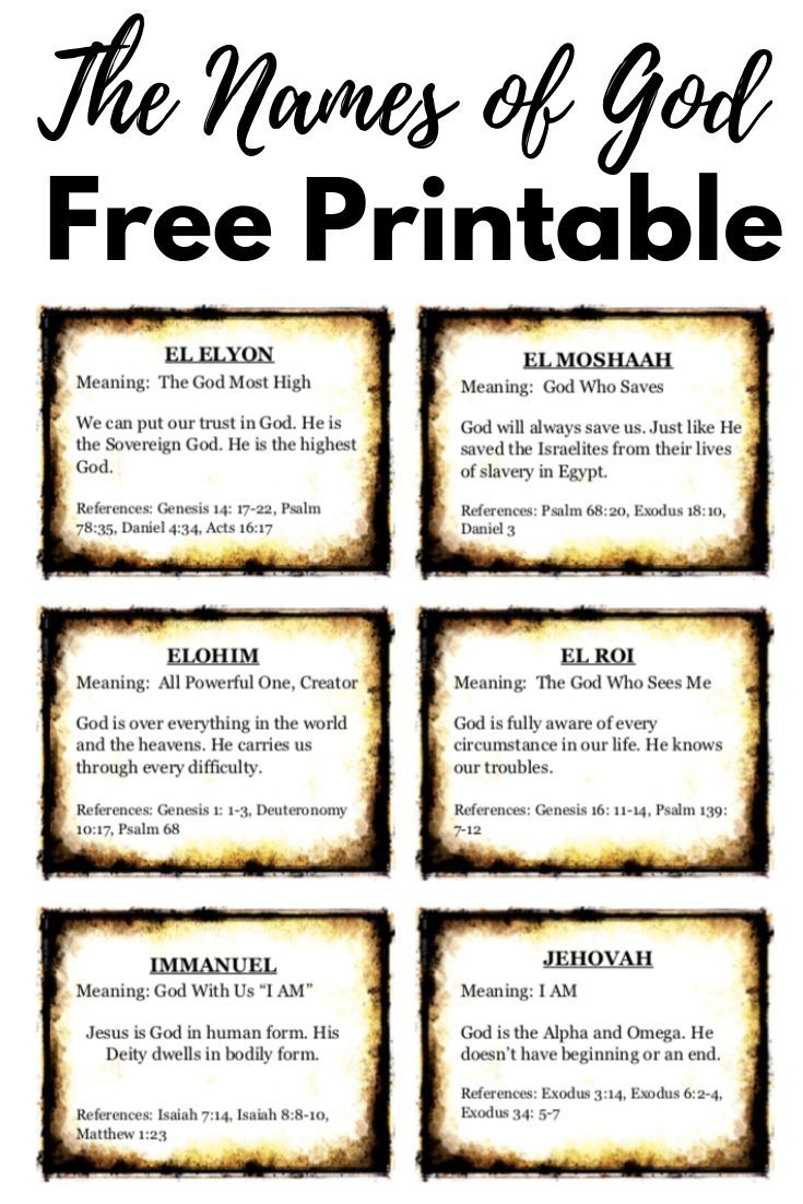 47 Names Of God Plus! Free Printable with regard to Free Printable Names Of God