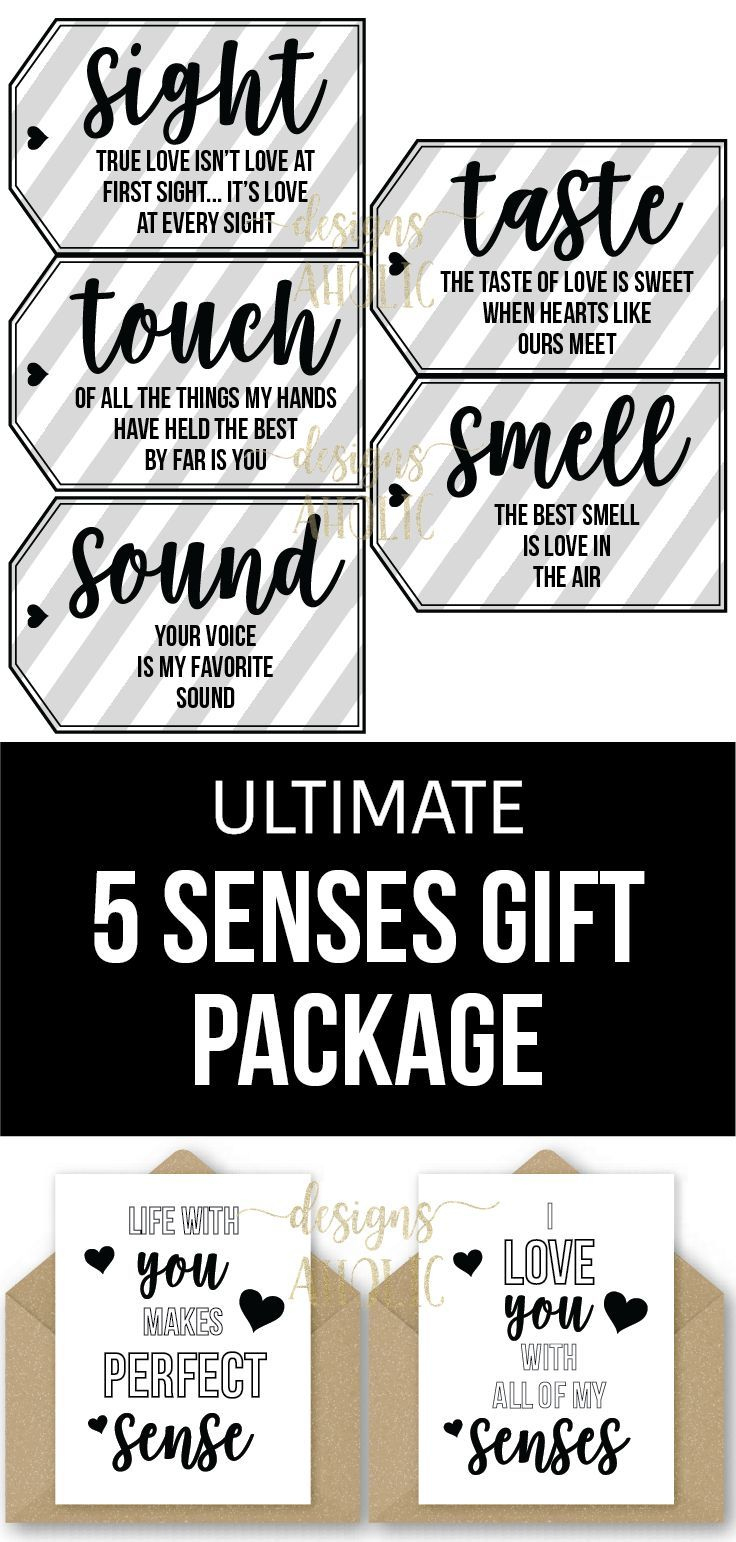 5 Senses Gift Tags &amp;amp; Cards - 5 Senses Gift Package Printables - 5 pertaining to 5 Senses Gift Tags Free Printable