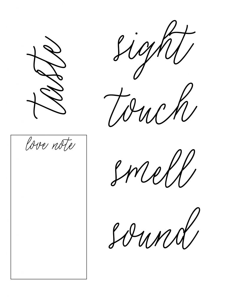 5 Senses Valentine Gift + Free Printable Tags – Canary Jane intended for 5 Senses Gift Tags Free Printable