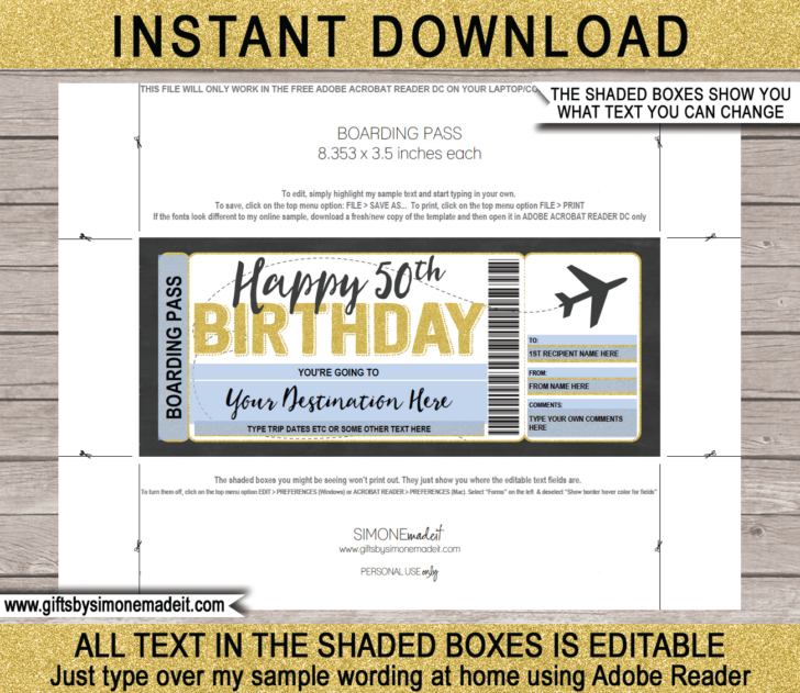 Free Printable 50th Birthday Borders
